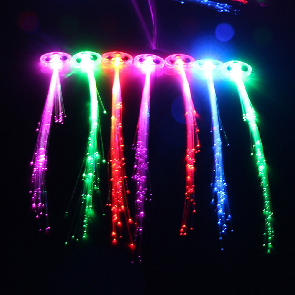50 pz/lotto 35 cm portato clip di Capelli incandescenza Lampeggiante Treccia di Capelli Variopinto Che Cambia la Decorazione del partito ah CONDOTTO L'illuminazione Hairgrip Accessori