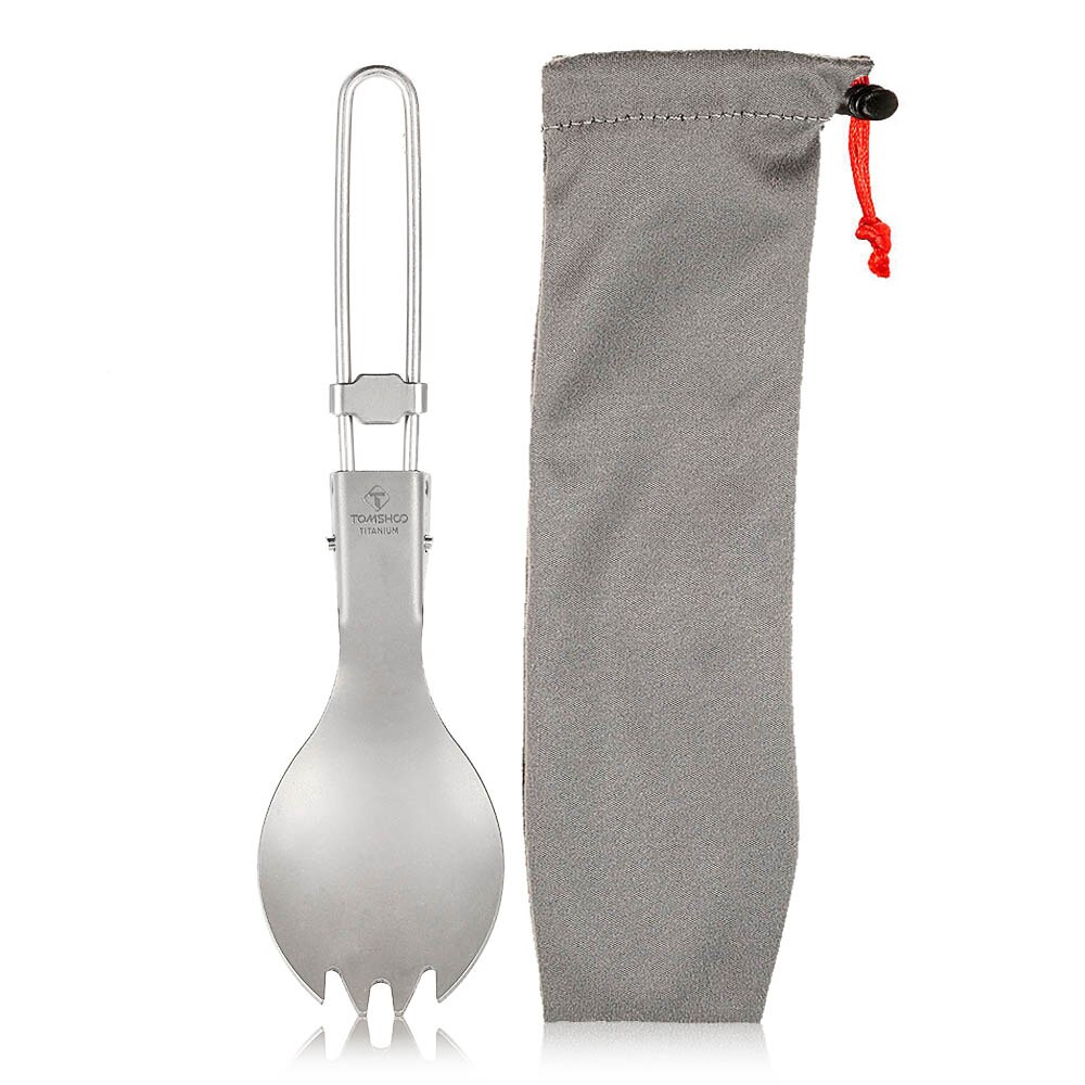 Plegable cuchara tenedor cúter ligero al aire libre la cena Spork cubiertos viajes de Camping mochila Tab Kits de viaje