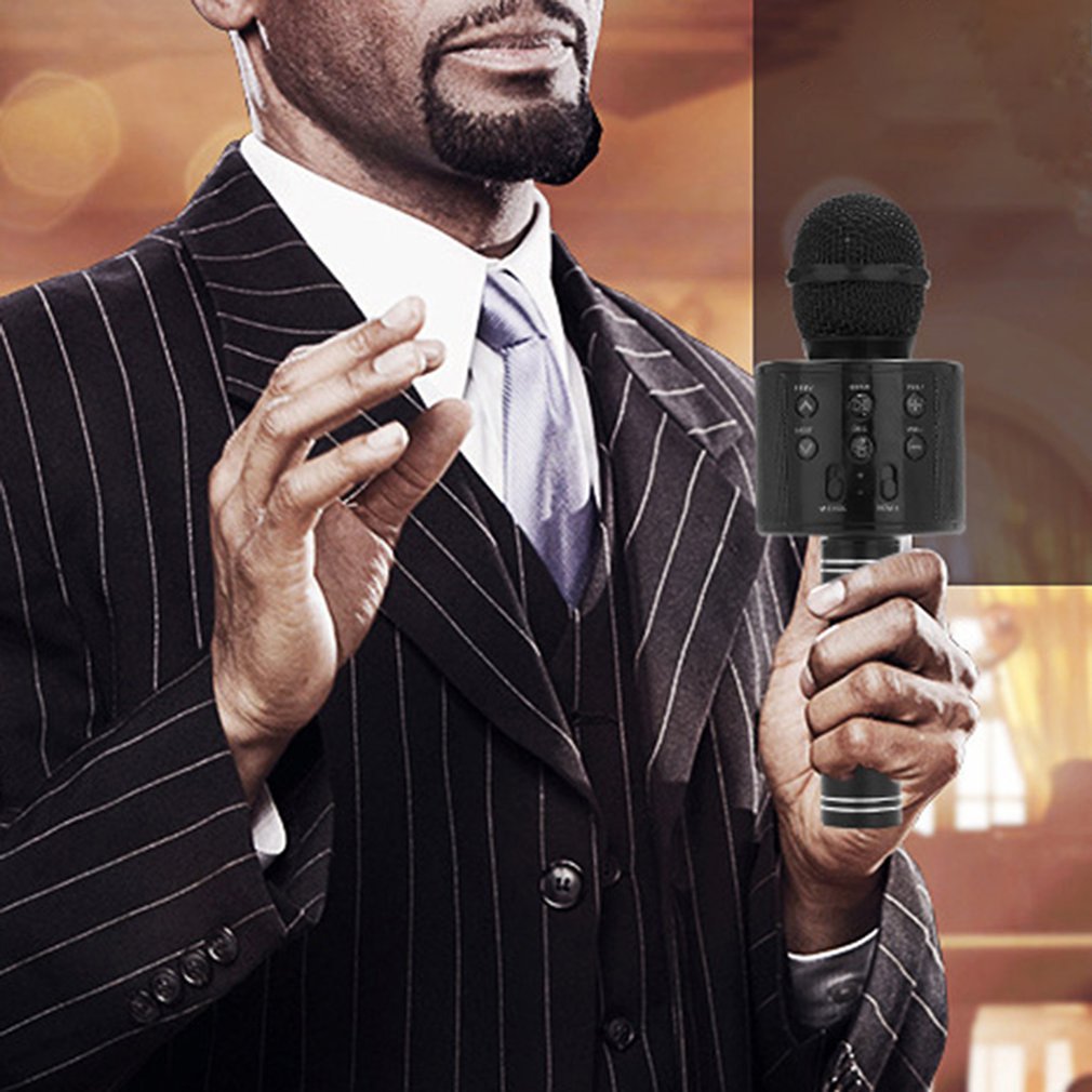 Wireless Karaoke Microphone Micro 4 in 1 portable karaoke player 12 sound effects for home KTV / Party