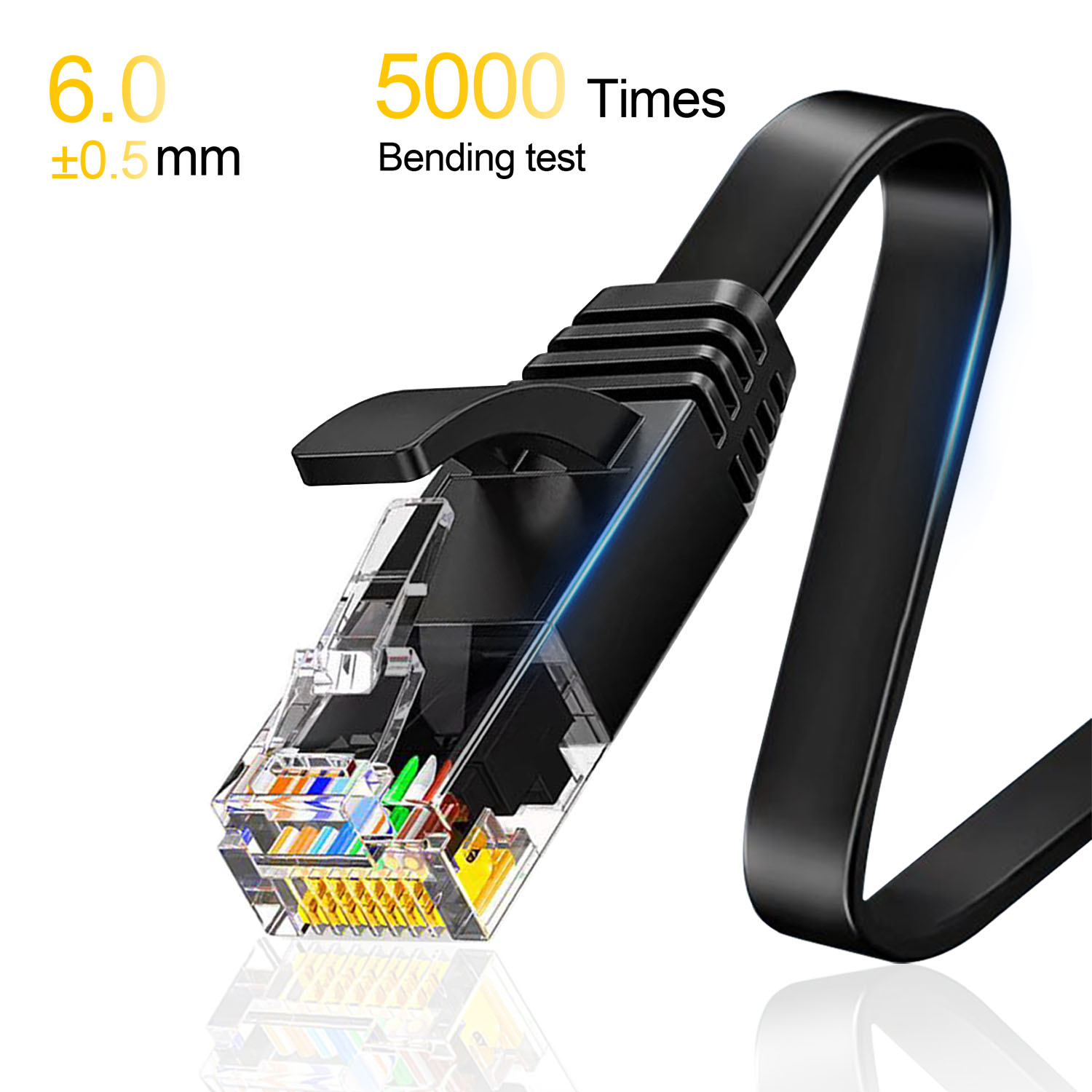 Cat 6 platt gigabit nätverkskabel 5m höghastighets 1000 mbps 250 mhz  rj45 ethernetkabel 32 awg oskärmad internetkabel ren koppar utp