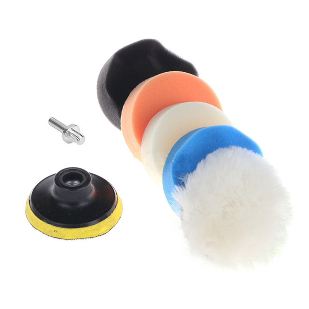 7pcs Car Polishing Pad Kit For Car polish Tool 3" Buffer Pad Set Waxing Buffing Pad Drill Set Polishing Wash Brush: ACCT045-04