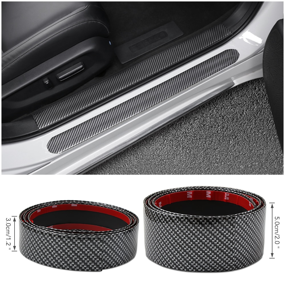 Bilklistermærker 5d kulfiber gummi styling dørkarm beskytter varer til nissan qashqai juke x-trail tiida note almera primera