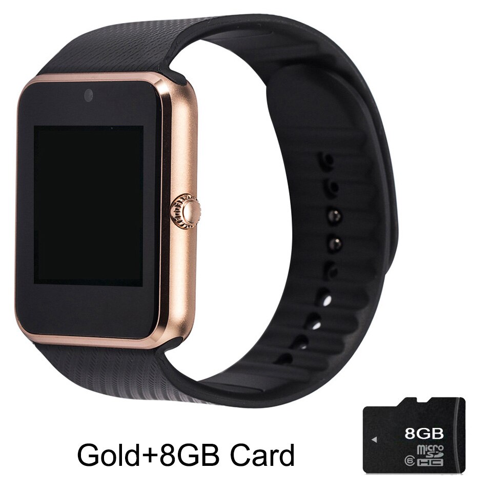 GT08 Bluetooth Intelligente Della Vigilanza Del Wristband SIM Carta di TF Del Telefono MP3 Smartwatch Per Apple iOS Android di SMS/chiamata di Promemoria Per Il Fitness macchina fotografica: GoldxCard