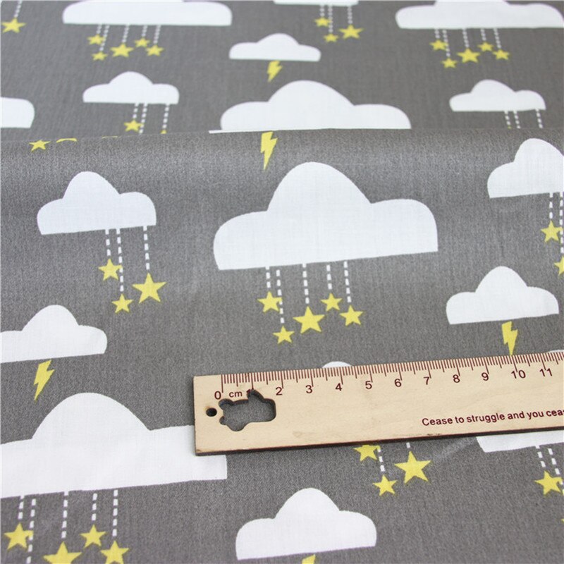 Tissu en sergé de coton pour bébé imprimé nuages au mètre, couette à coudre DIY Scrapbooking, tissu d'aiguille, matériel de couture pour poupées