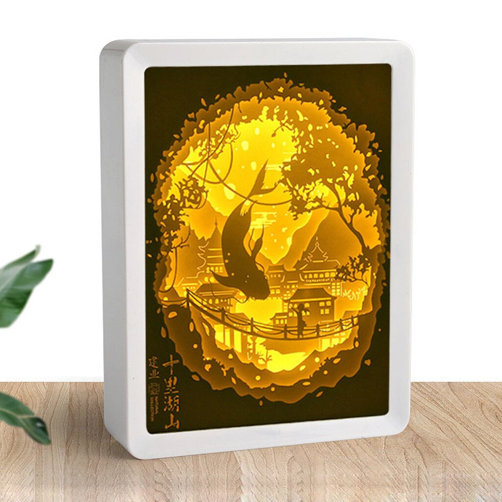 Light Shadow Paper Carved Lights Diy Remote Control Small Night Lighting 3D Paper carving lamp: A