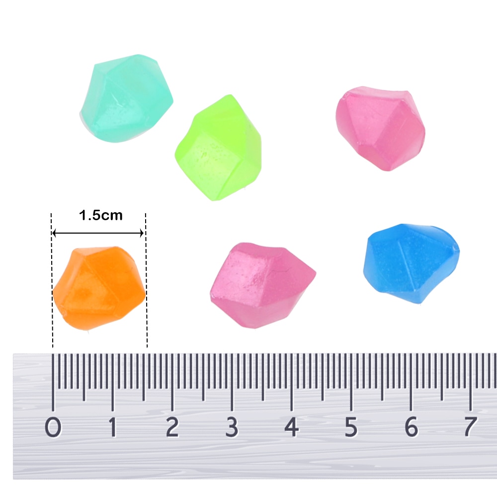 300 unid/pack 14mm resina Artificial adoquines brillantes guijarros grava luminosa piedra jardín decoración