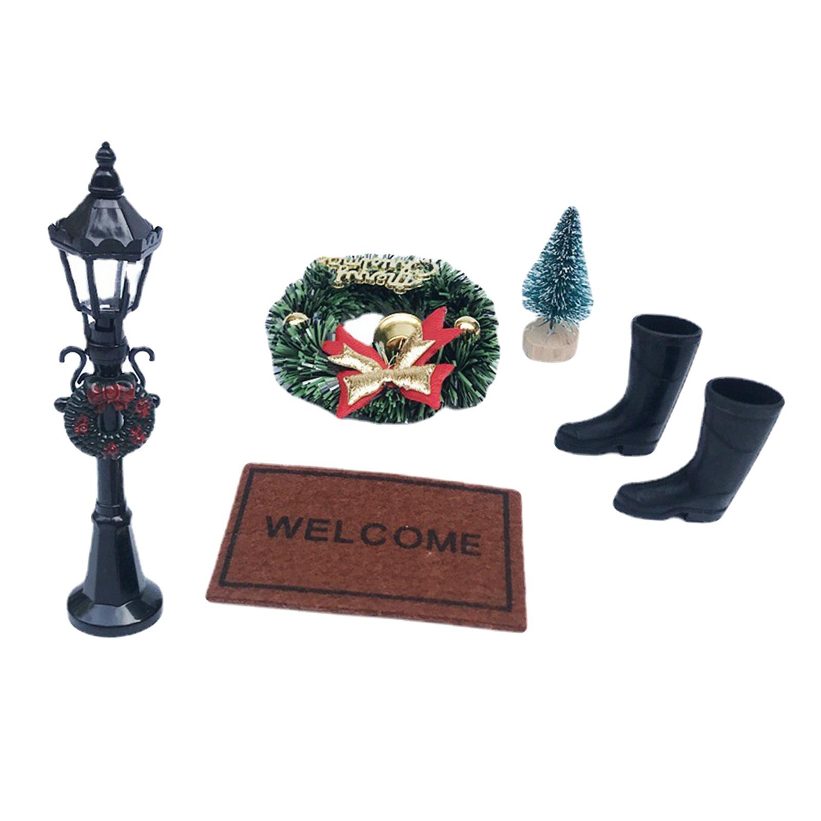 5 pacchetto 6 ° casa delle bambole ghirlanda di natale ghirlanda mobili fata giardino albero parete cottura scena di vita arredamento