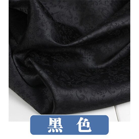 100x120 cm Satijn Brokaat Stof Jacquard Traditionele Draak Bloem DIY Stof 916-2: black