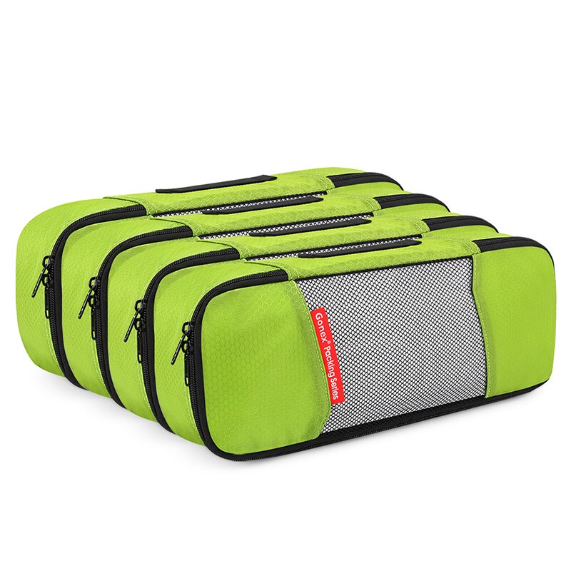 Gonex 4 pièces sacs de rangement de voyage vêtements emballage pochette organisateur de bagages: TYPE 2 Green