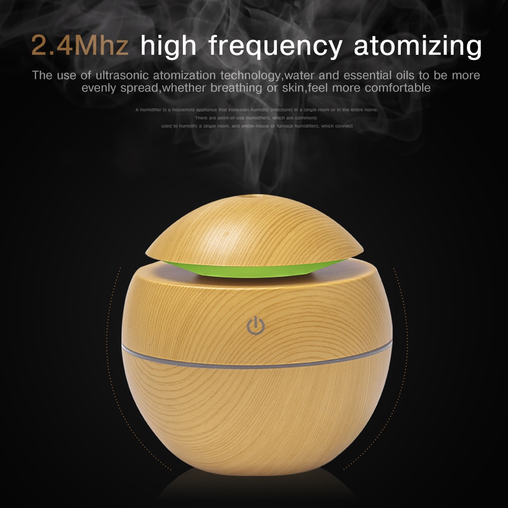 Puusyinen sähkökostutin eteerinen aromiöljy diffuusori ultraääni usb mini sumukone led valolla kodinkoneilla