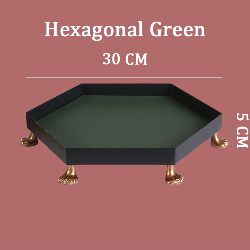 Metal Dice Storage Tray for DND Role Playing Table Games Dice Rolling Jewelry Cosmetic Storage Display Trays: Hexagonal Green