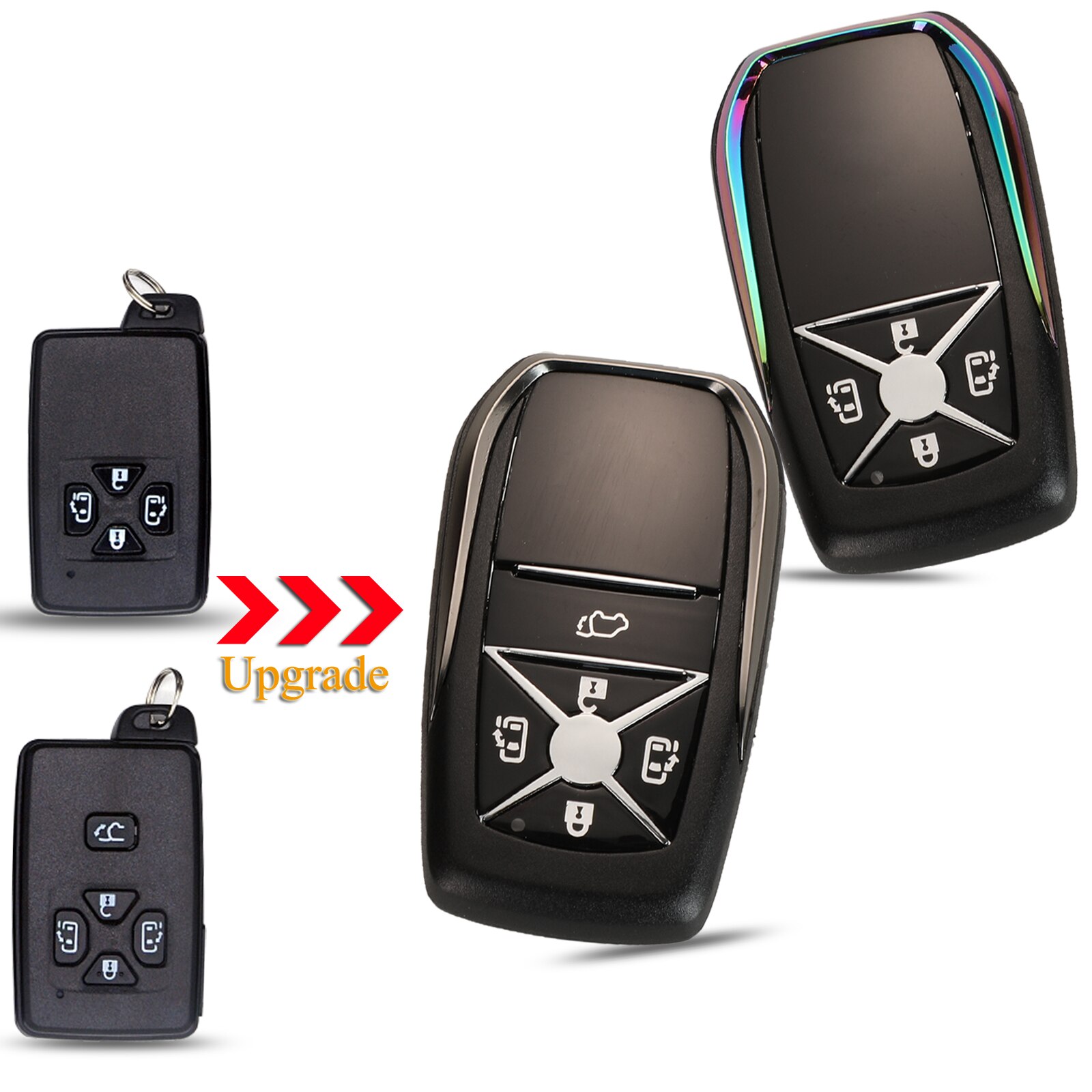 Kutery 4/5 botones modificado remoto de reemplazo de llave inteligente caso Fob para Toyota Previa Alphard Prius con hoja de inserción