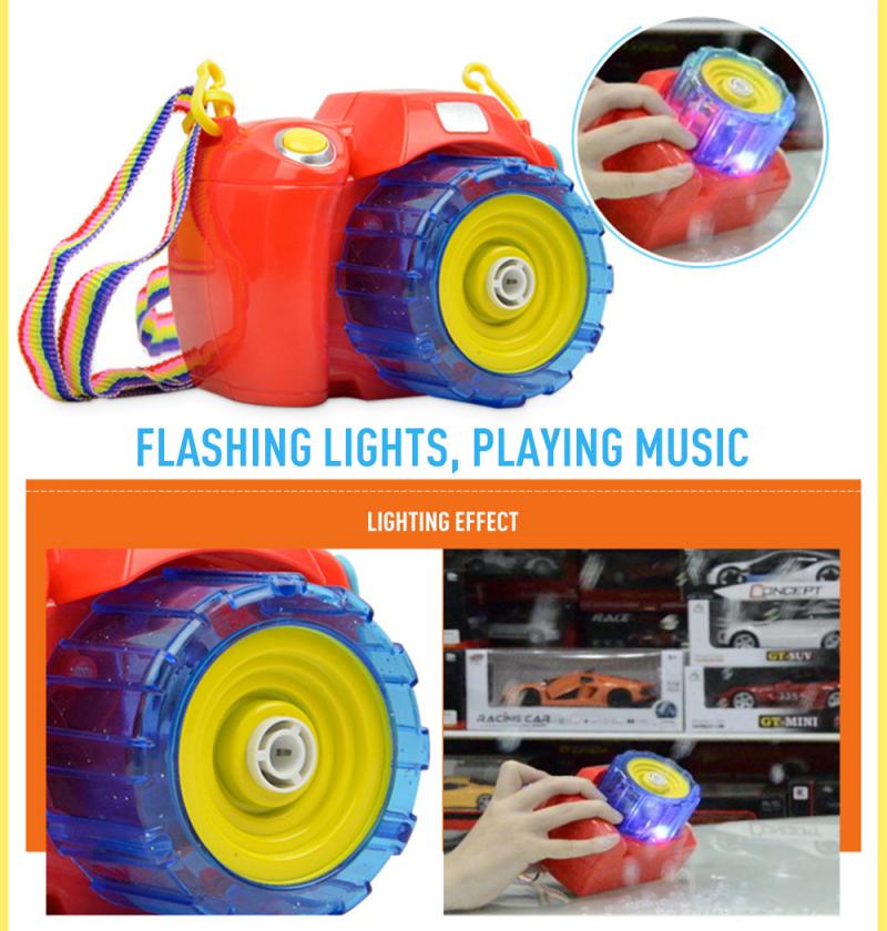 freundlicher blasiert Kamera Spielzeug Mit Flasche Blasen Elektrische Blasen Licht Musik Spaß Voll-Automatische Schwimmen Badewanne Spielzeug Seife