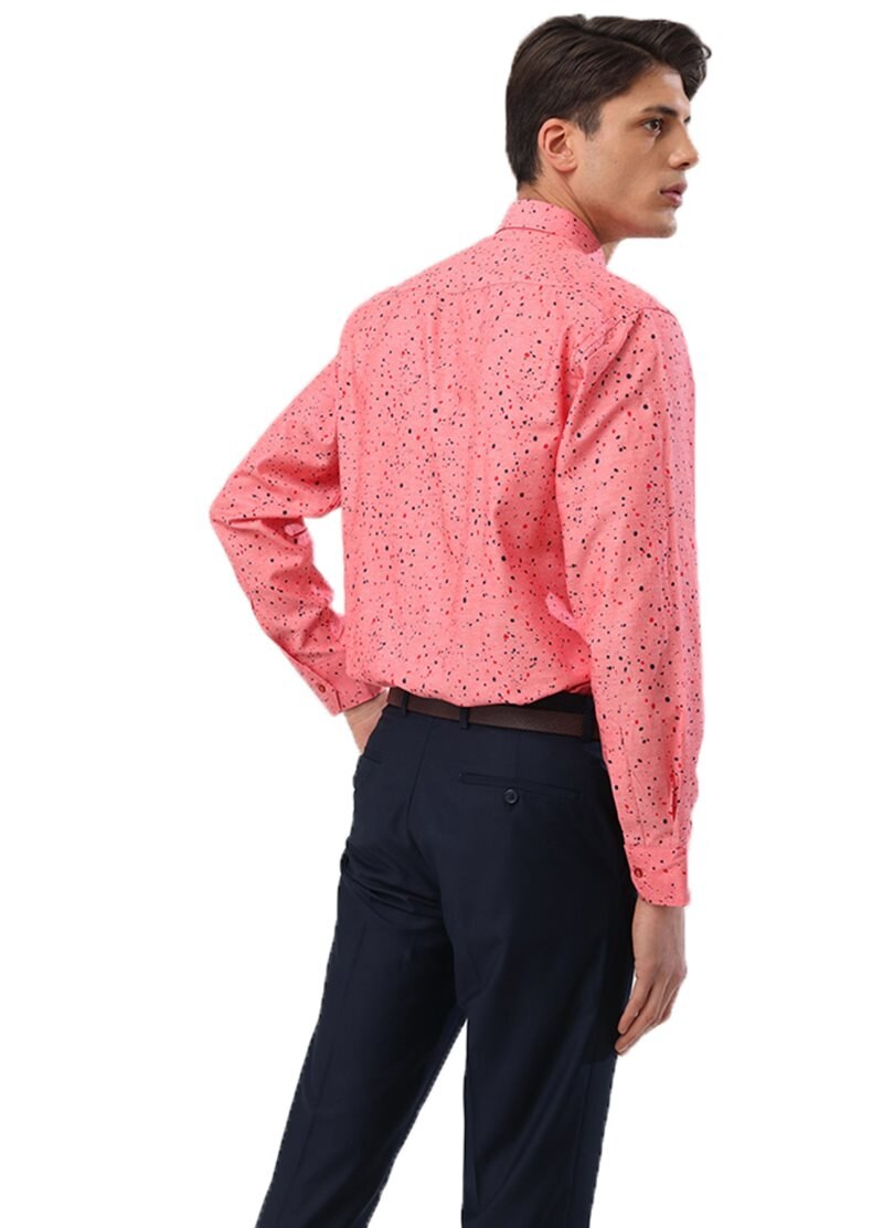 Pink Long Sleeve Mens Shirt Regular Printed Plaid Polka Dot Men Shirts Men Casual Shirts For Men Made turkey Varetta