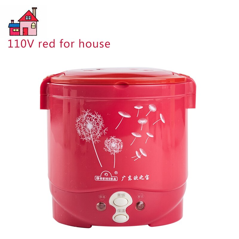 Cuiseur de riz 1l, utilisé dans la maison, 110v à 220v ou voiture 12v à 24v, suffisant pour deux personnes avec des Instructions en anglais