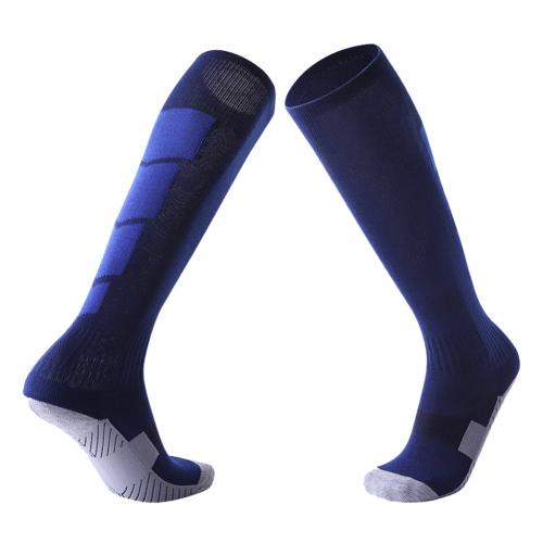 Adult Breathable Football Soccer Sports Training Men Sports High Tube Socks: Royal Blue
