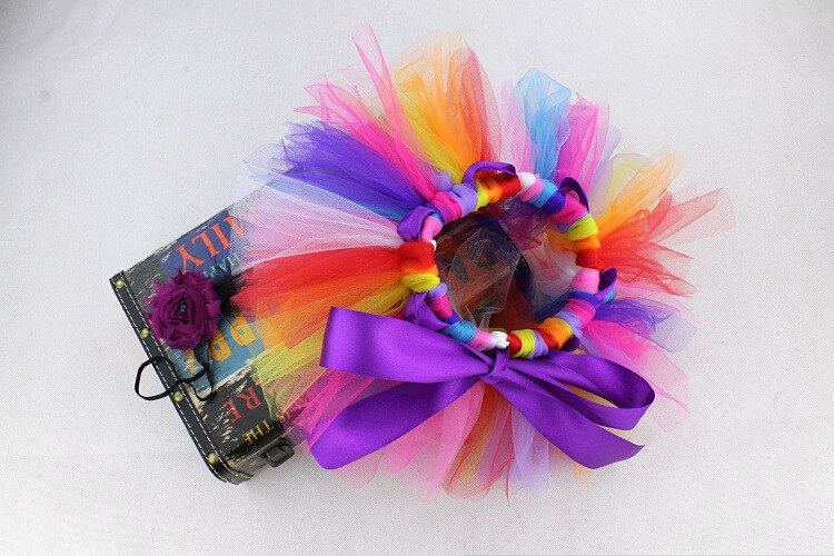 Newborn Baby Photography Props Baby Tutu Tulle Skirt+Headband Set Infant Photography Clothing Skirts Baby Photo Prop Accessories: multicolor