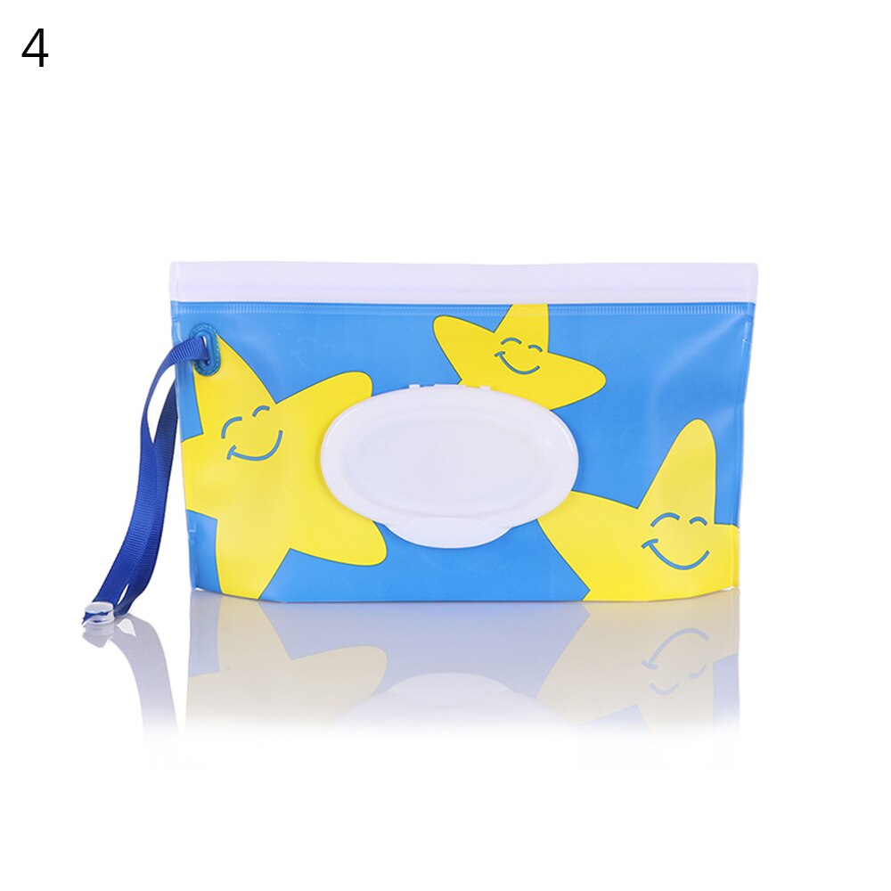 Portable Wet Wipes Bag Easy-carry Snap-strap Wipes Case Flip Cover Wet Wipes Container Stroller Self-sealing Cosmetic Pouch: 4