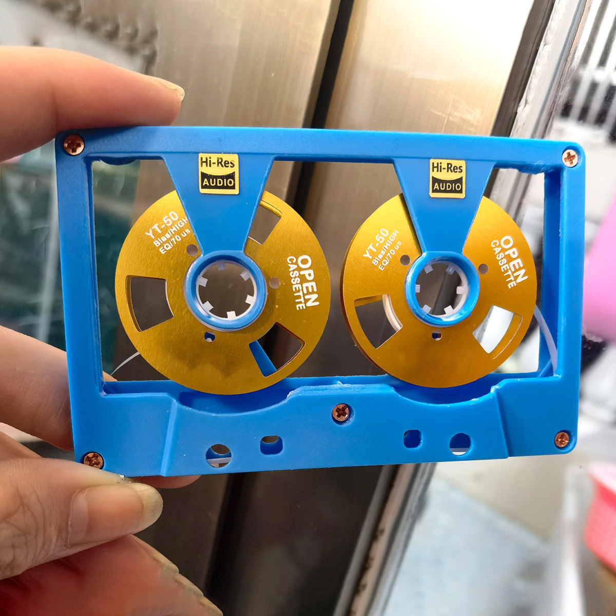 Audio Cassette Reel to Reel Tape Cassette 50 Minute Blank Tape Double Sided Metal Reel Hollow Case Self-made: GRAY