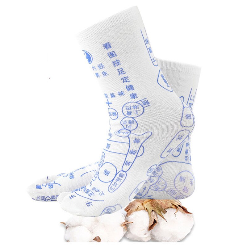 Chaussettes d'acupuncture pour les pieds, accessoire de Massage pour les médecins chinois, pour thérapie graphique, unisexe, outils de soins des pieds