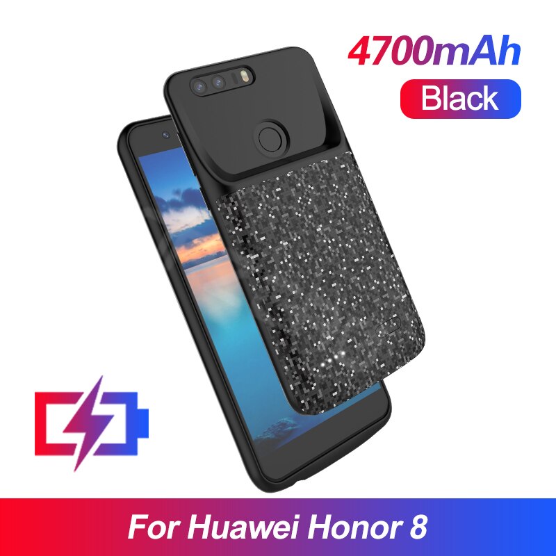 Funda de batería para cargador inalámbrico, funda trasera de 4700mAh para Huawei Mate 20 Pro Nova 3i 4e para Huawei Honor 8 8X 9X Pro 10: For Honor 8