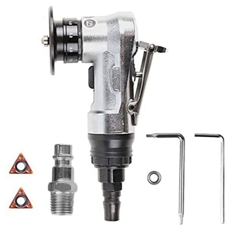 Metal Deburring Pneumatic Chamfering Machine Hand Hold Deburring Adjustable Depth &amp; 2 Wrenches With Two Blades