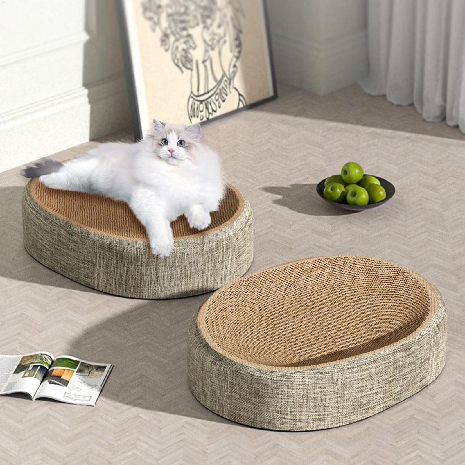 Oval Cat Scratching Board Protect Furniture Grinding Claw Toys Corrugated Paper Wear-resistant Cat Nest Cat Accessories