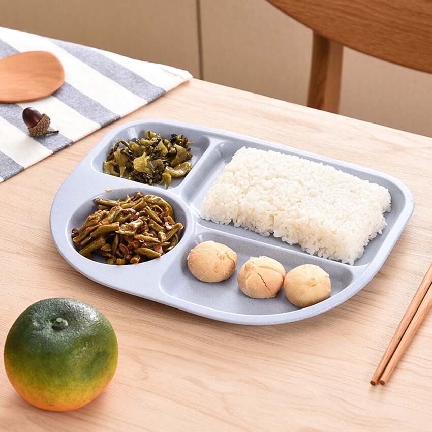 1 stuk baby kinderen schattige cartoon tarwe stengel vezel dinerbord servies veilig kinderen eco gerechten dierentuin dier bord kom