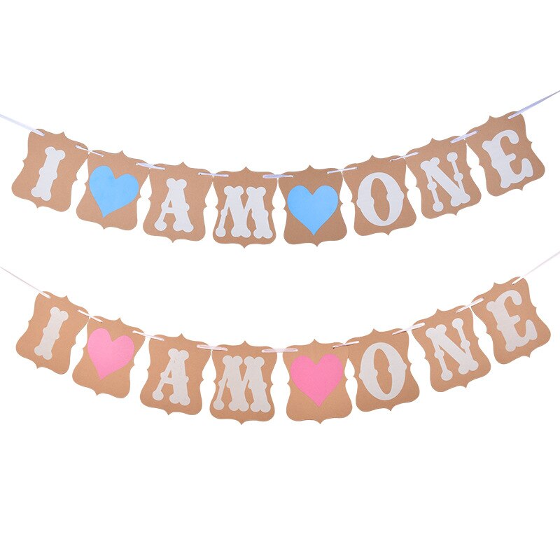 I AM One Birthday Banners Boy Or Girl Birthday Garlands One 1st Birthday Banners We Love You Happy Birthday Decor Kids Boy Girl