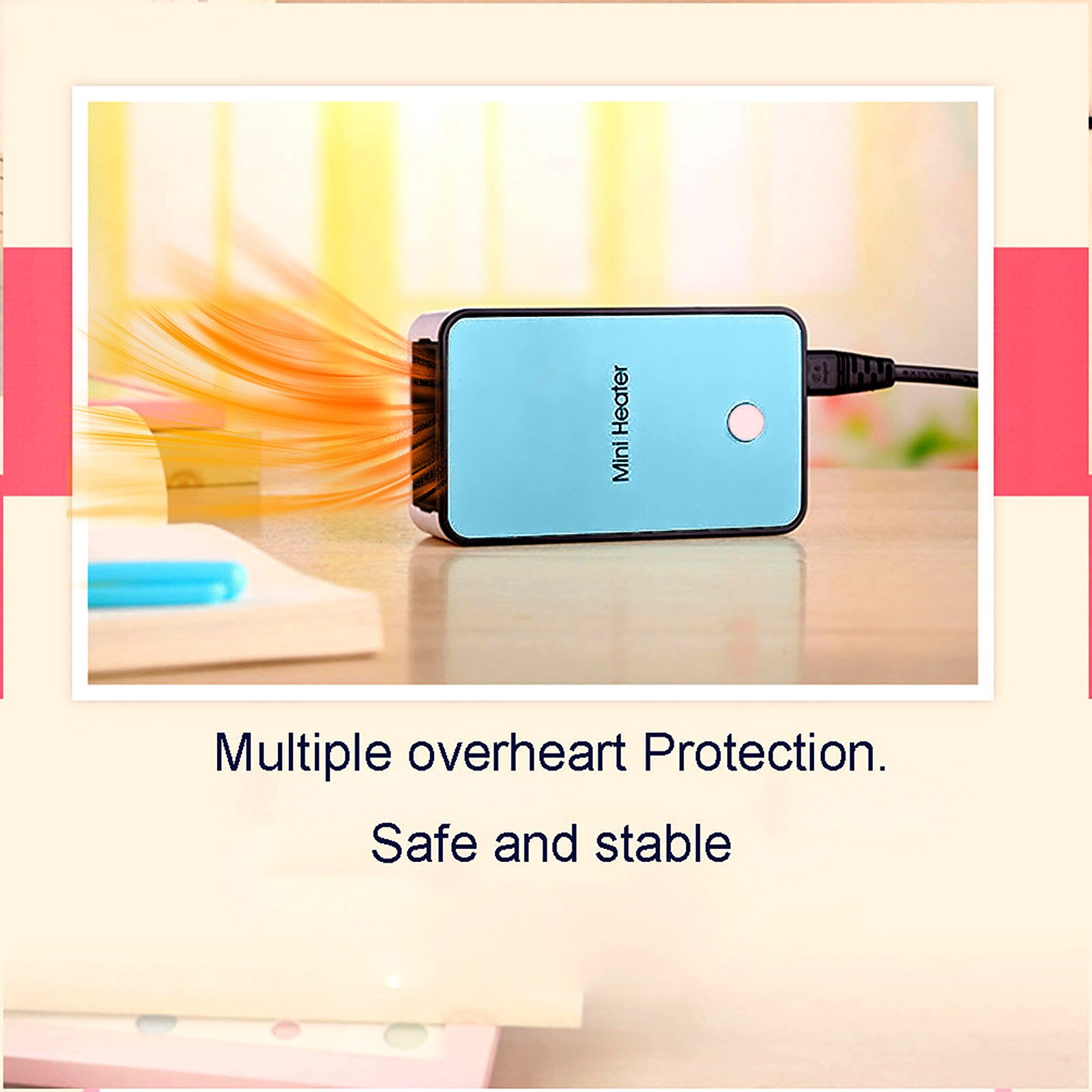 Handy Portable Mini Fan Heater Desk Desktop Winter Warmer Fast Electric Heater Thermostat Fan For Living Room Bedroom Office