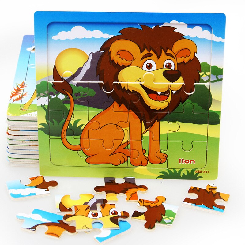 Kleine 3D Puzzle kinder 20 Stück von Holz Wald Tier Geschichte Puzzle Idiom Puzzle Pädagogisches Spielzeug