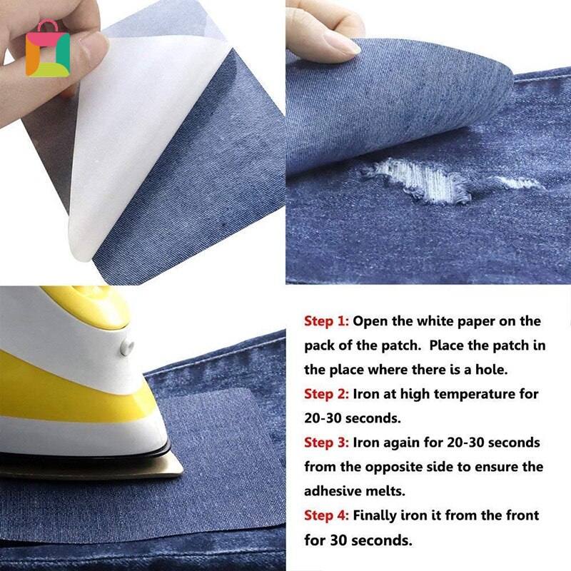 18 Pieces Denim Patches Jeans Iron-On Patches Clothes Repair Kit
