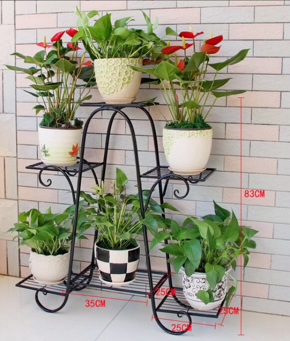 Europäischen Stil Eisen Blume Stand Boden Typ Anlage Stehen Balkon Wohnzimmer drinnen Multi Schicht Blume Regal Möbel