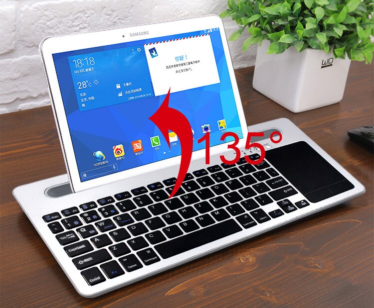 Mobile Phone Wireless Bluetooth Keyboard Holder Stand Portable TouchPad for iPhone iPad mini Android Phone Tablet PC Smartphone