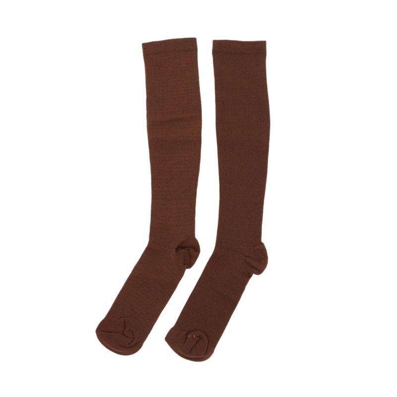 Utendørs lår-høy 29-31cm kompresjon utendørs strømper trykk nylon åreknuter strømpe reise benavlastning smertestøtte: Brun / M