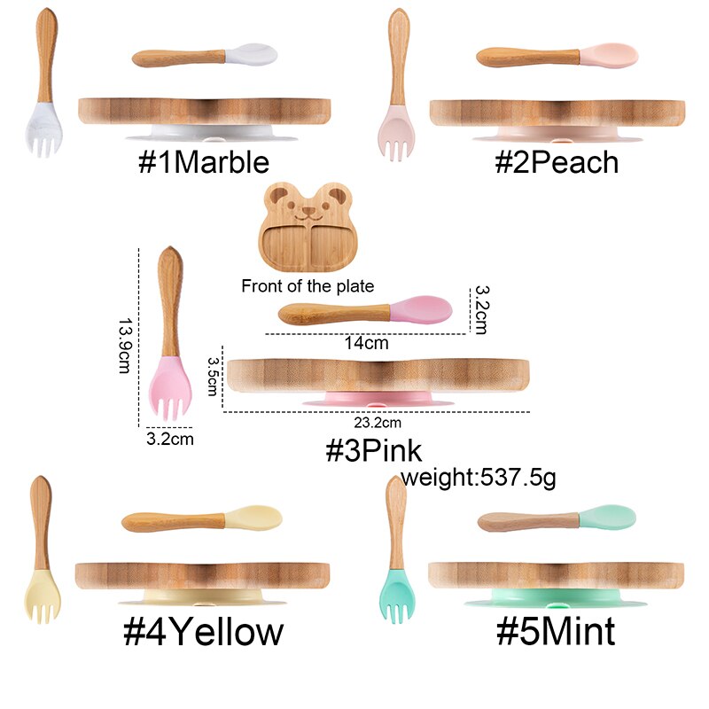 Wooden baby dinner plate animal shape dishes children's feeding and feeding set children's baby tableware