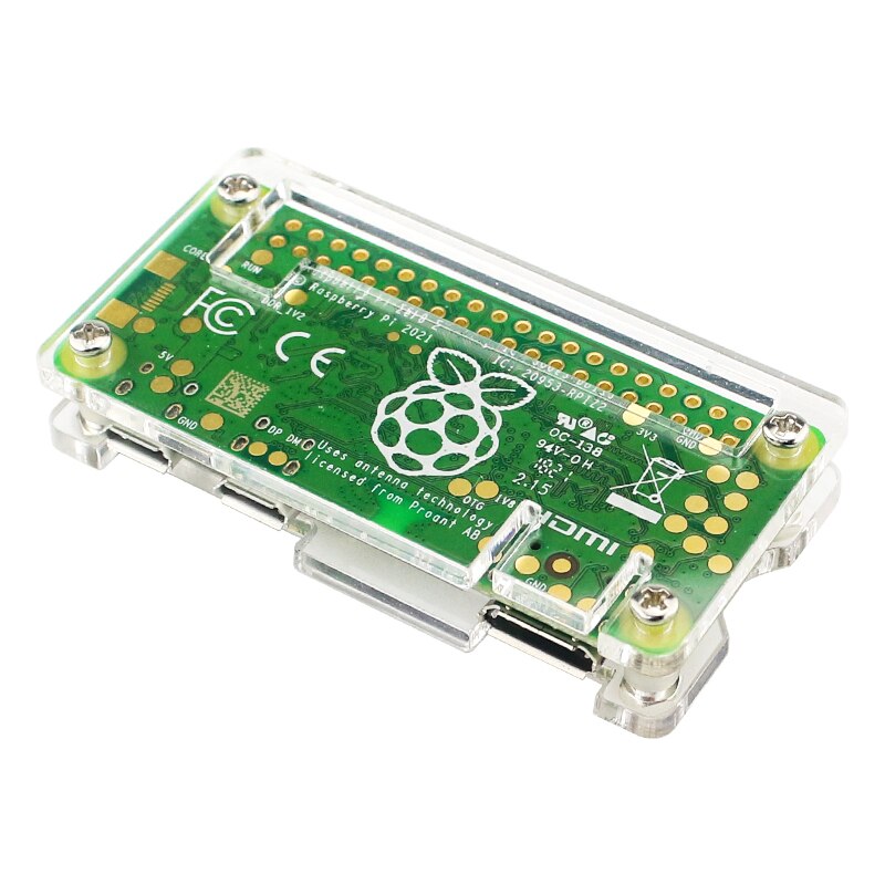 Raspberry Pi Zero 2 W Caja de acrílico Negro transparente Carcasa azul Disipador de calor de enfriamiento pasivo opcional para Raspberry Pi Zero 2 W