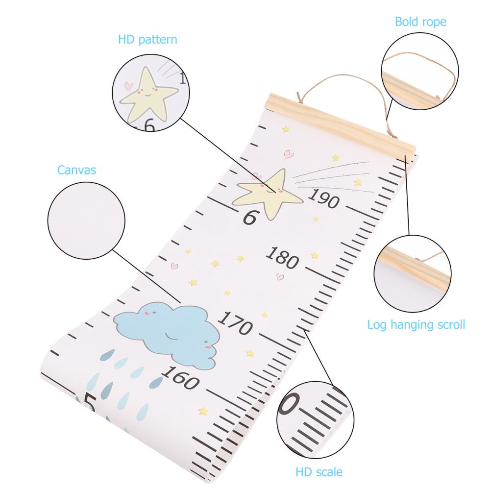Train Pattern Kids Growth Chart Children Height Measurement Ruler Cute Hanging Wall Decal for Kids Children (Assorted Color)