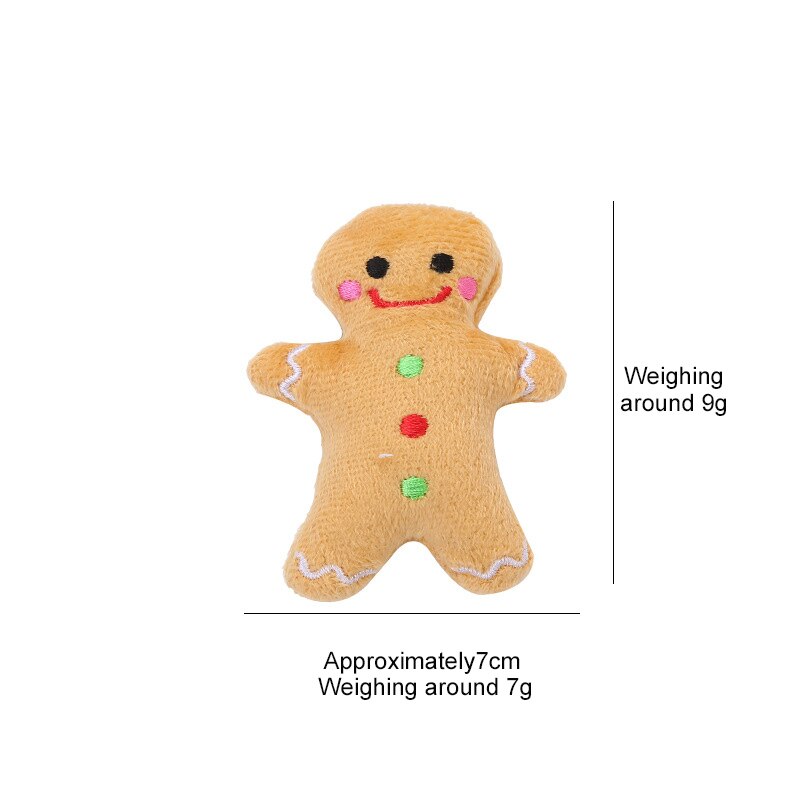 Pet Catnip Christmas Soft Toy Pet Cat Dog Toys Self-excited Play Interesting Bite Soft Toy Cat Bite Fun Decor Toy: gingerbread Man