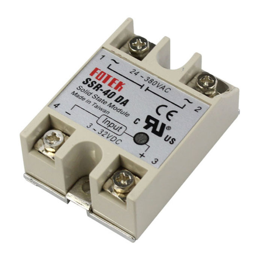 40A/250V SSR White Solid State Relay Controller 3-32V DC 24-380V AC