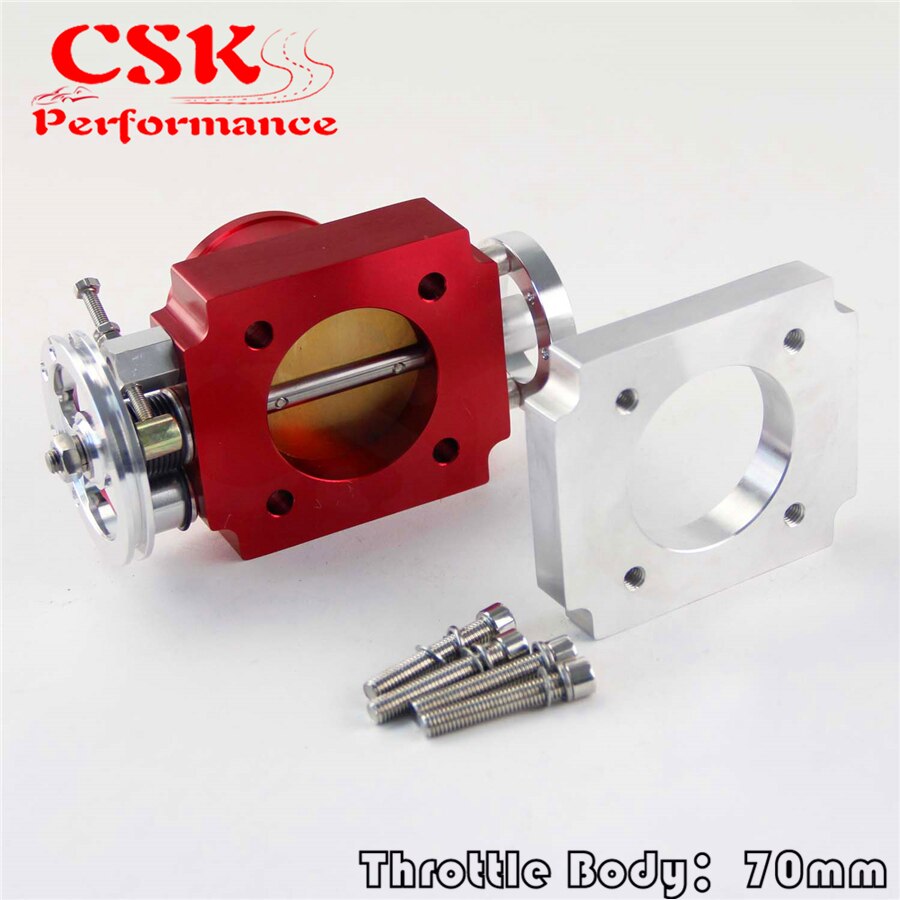 70MM THROTTLE BODY PERFORMANCE INTAKE MANIFOLD BILLET ALUMINUM HIGH FLOW RED