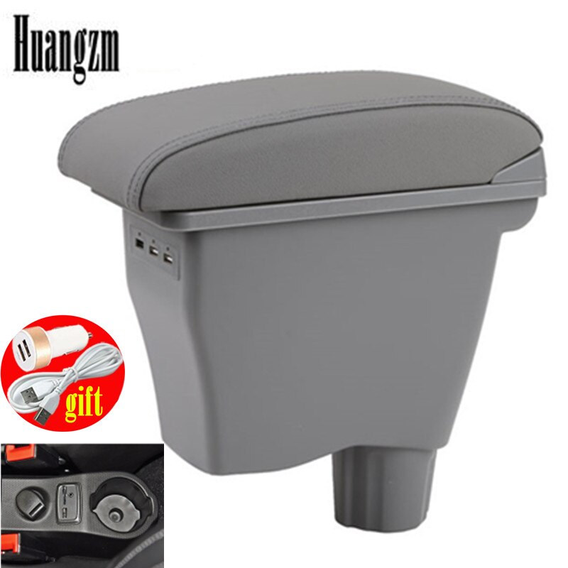 for Smart 450 451453 454 Fortwo Forfour armrest box Double-layer USB Universal Car Armrest Box: A1 gray 3 usb