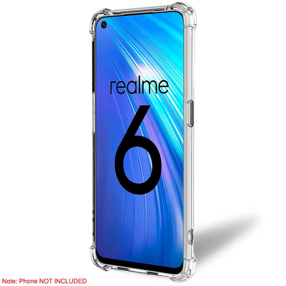 TPU Schutzhülle für Realme 6/6S Gerundete Kanten Rückseite Stoßfest Fall Hülle Tasche Antishock Shockproof Stoßstange