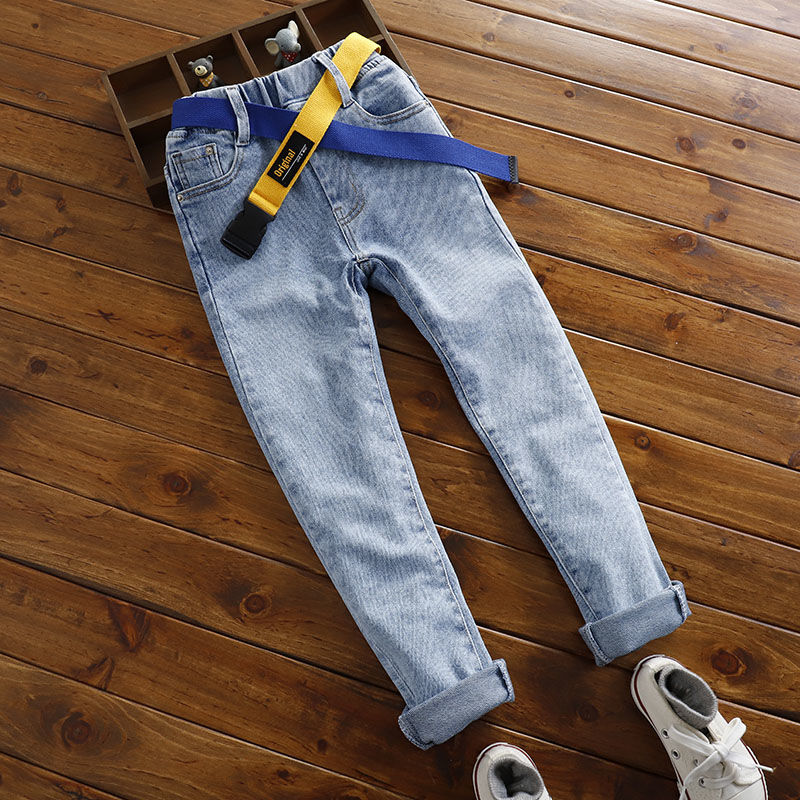 Forår og efterår børn drengebukser jeans børnetøj drenge jeans bukser dreng lange denimbukser teenage jeans  y61