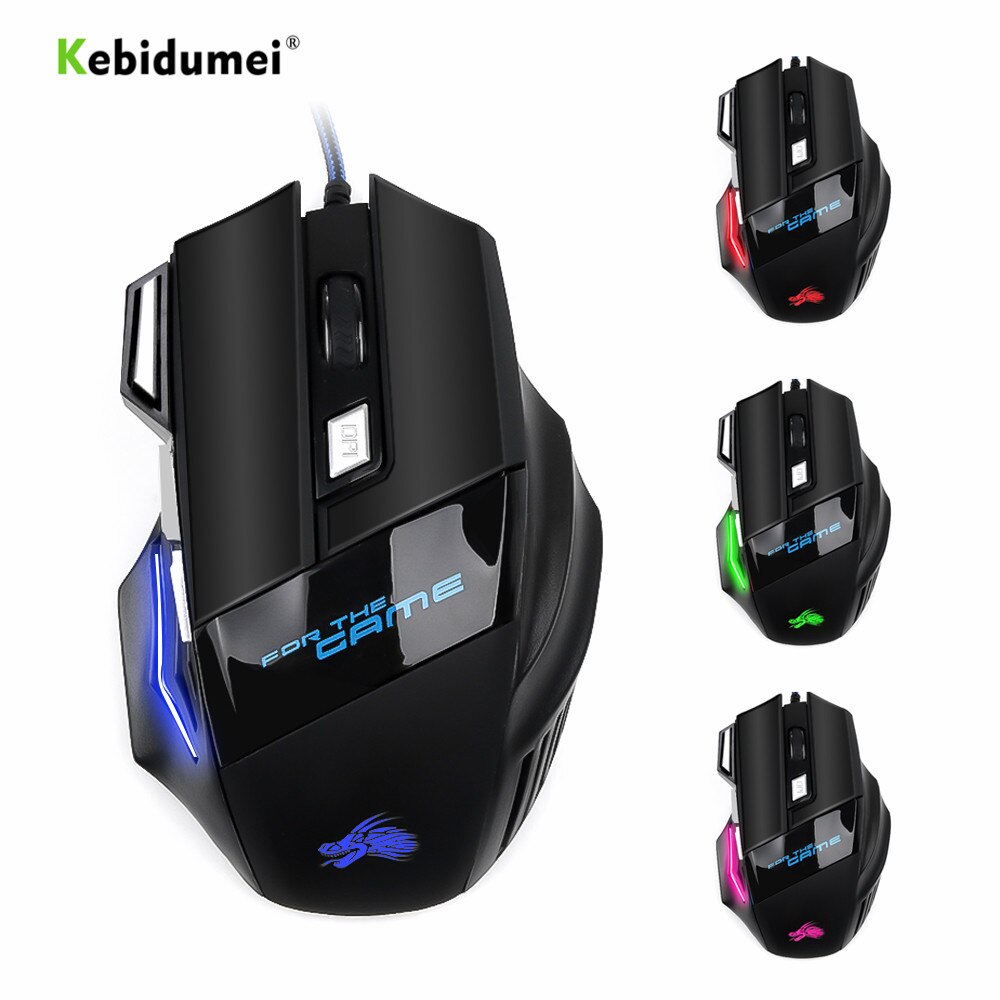 Kebidumei 5500 Dpi Usb Wired Gaming Mouse 7 Button Led Optische Computer Muis Gamer Professionele Muis Muizen Kabel Muis Pc