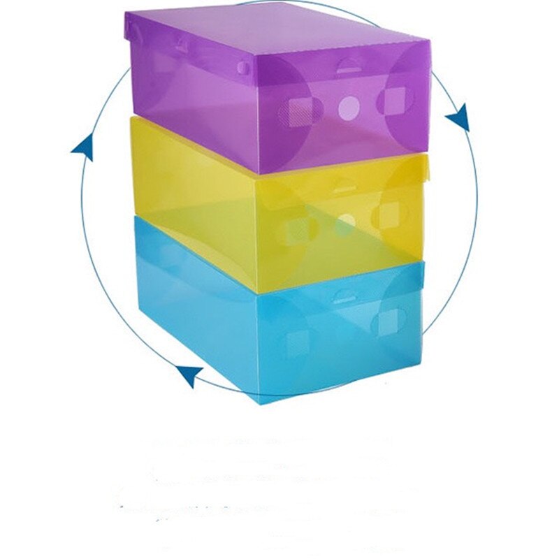 10 Stuks Plastic Shoe Box Transparant Clear Opbergdozen Opvouwbare Schoenen Case Houder Schoenen Organizer Cases Dozen