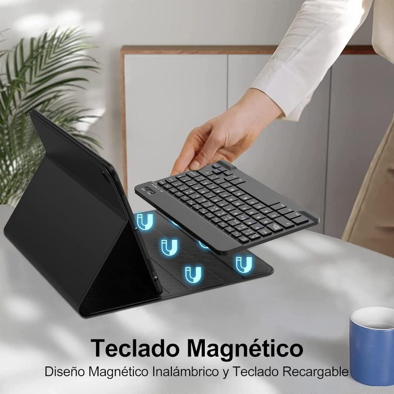 Für iPad 5. 6. Generation 9,7 Zoll Hülle mit Tastatur, abnehmbare kabellose Tastatur + Tablet-Abdeckung iPad Air 1 2 9,7 Pro 9,7 Funda