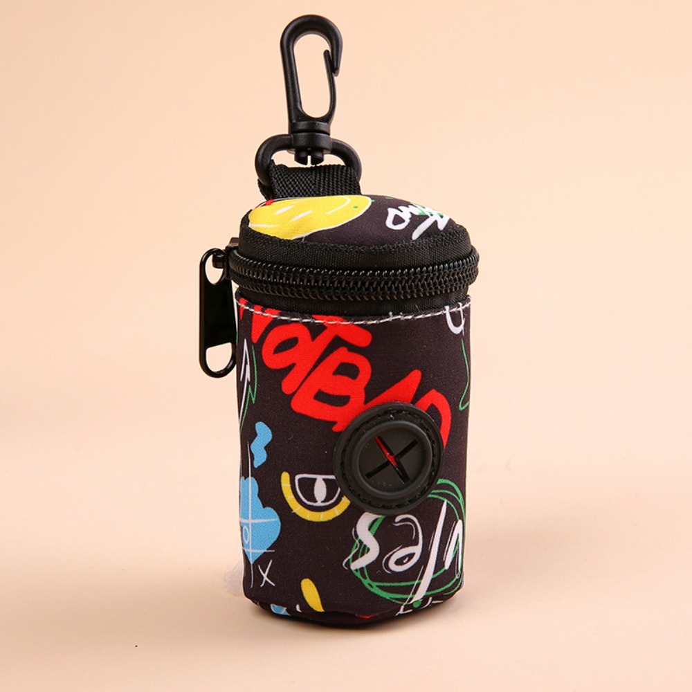 Dispensador de bolsas para excrementos de perro, accesorio portátil para caminar, soporte para bolsas de residuos, organizador de bolsas de basura con cremallera, suministros para mascotas: Amarillo claro