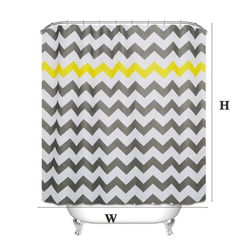 Waterdicht Douchegordijn Polyester Doek Schimmelbestendig Badkamer Gordijn Golvende Strepen Bad Partitie Gordijnen Met Haken