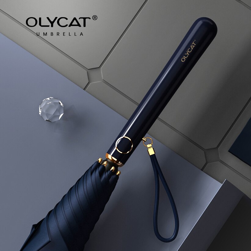 Mode Paraplu Vrouwen Uv Bescherming Olycat Winddicht Lange Handvat Parasol Golf Parasol Kleurrijke Outdoor Paraplu UPF50 +